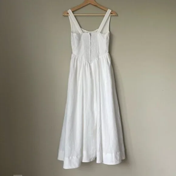 NEW Reformation Balia Linen Sleeveless Midi Dress in White | US 4 UK 8 - Picture 9 of 16
